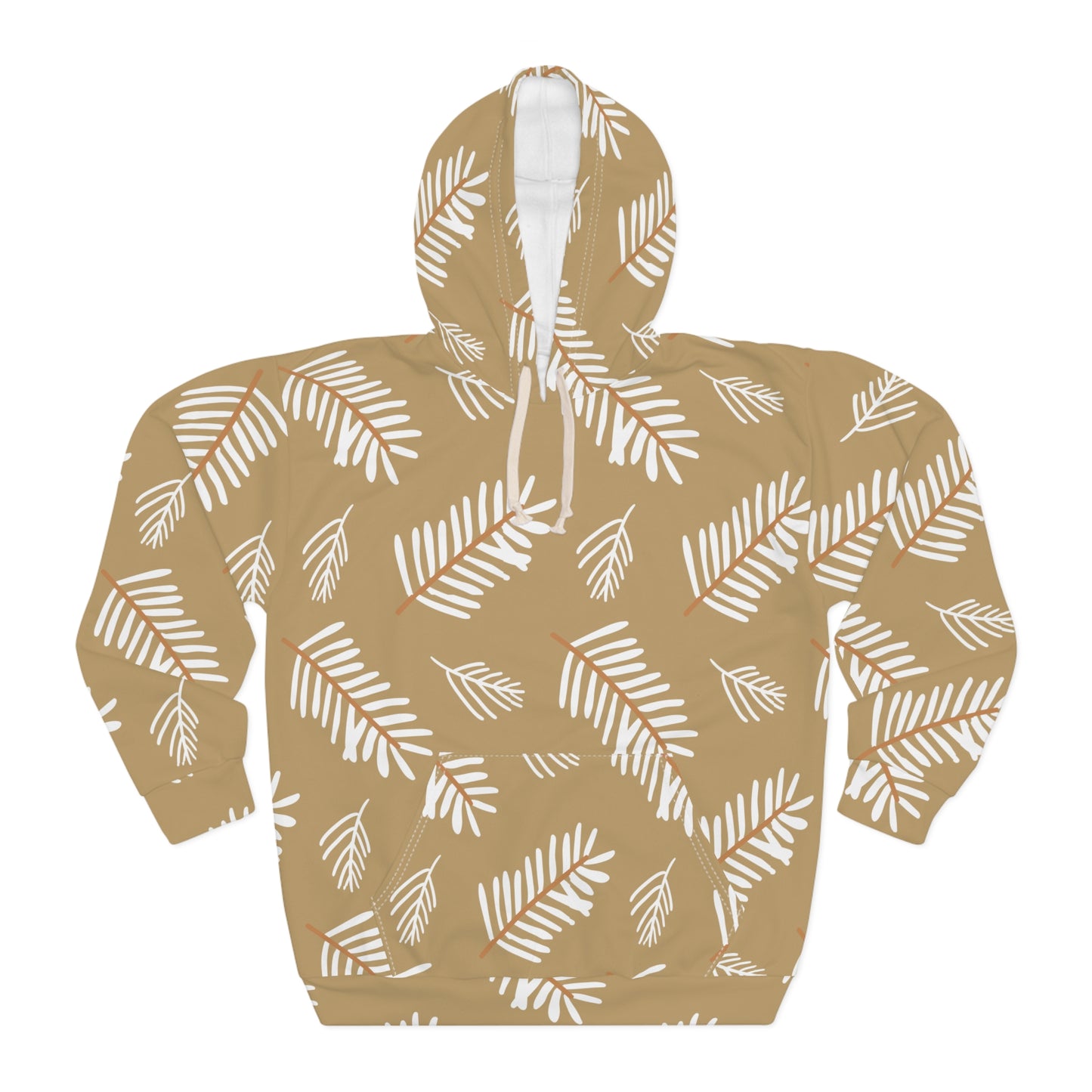 Boho Chic Leaf Print Pullover Hoodie