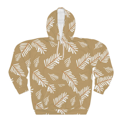 Boho Chic Leaf Print Pullover Hoodie