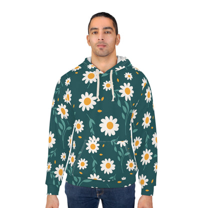 Floral Bliss: Cozy Daisy Print Hoodie