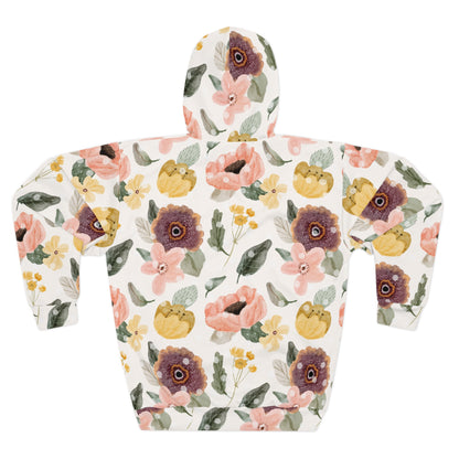 Blooming Comfort: Floral Print Hoodie