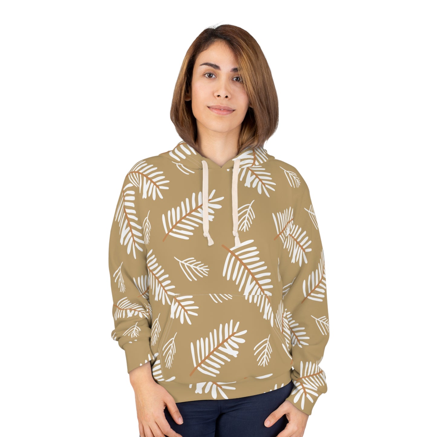 Boho Chic Leaf Print Pullover Hoodie