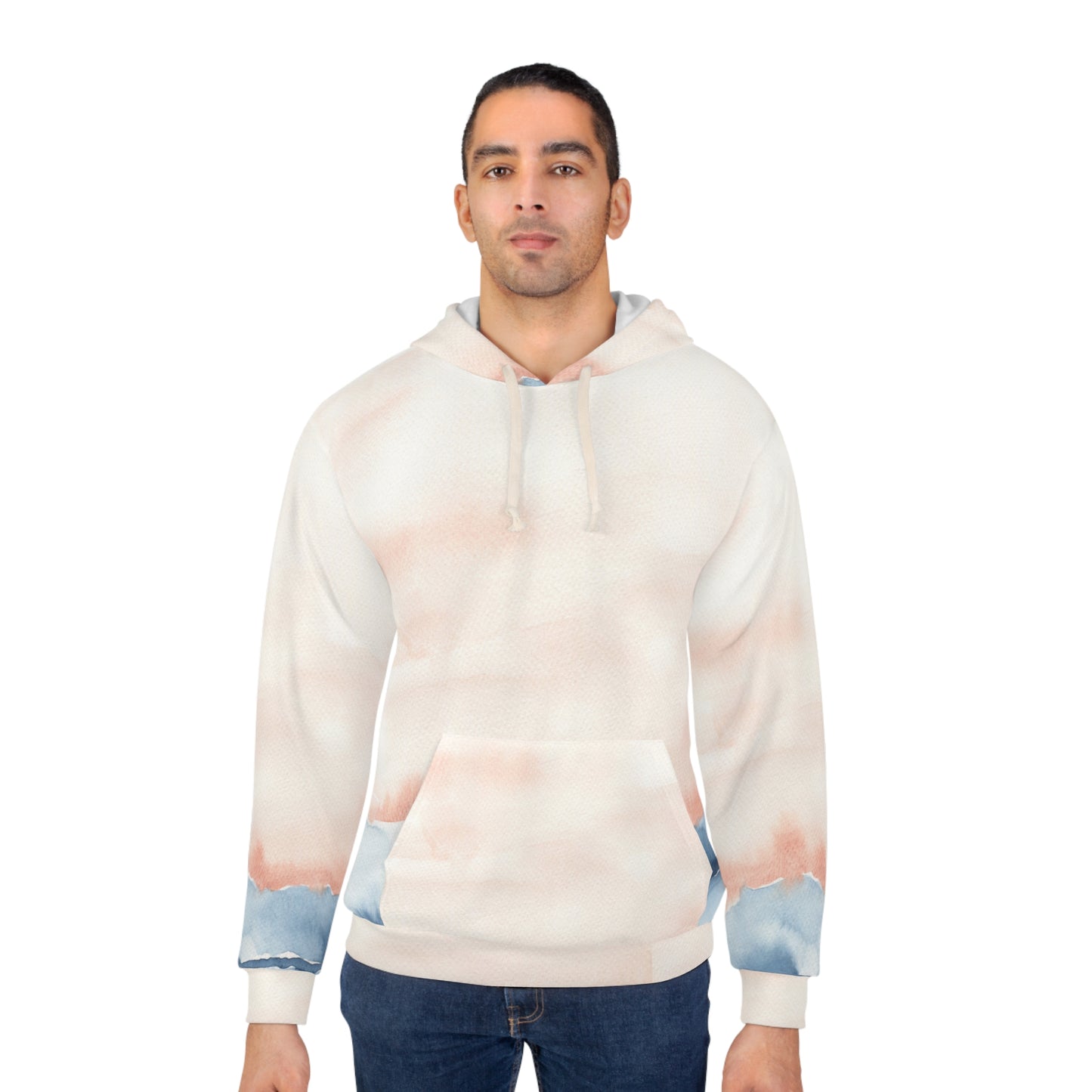 Blush & Breeze: Artistic Watercolor Hoodie