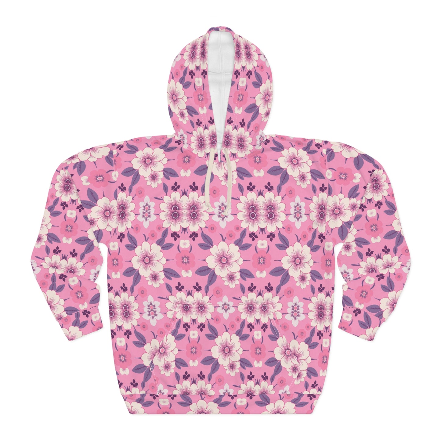 Blooming Cozy: Floral Pink Hoodie