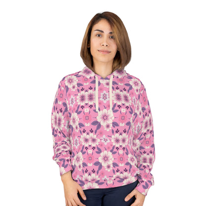 Blooming Cozy: Floral Pink Hoodie