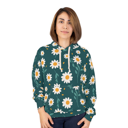 Floral Bliss: Cozy Daisy Print Hoodie