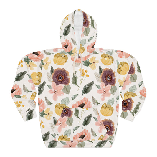 Blooming Comfort: Floral Print Hoodie