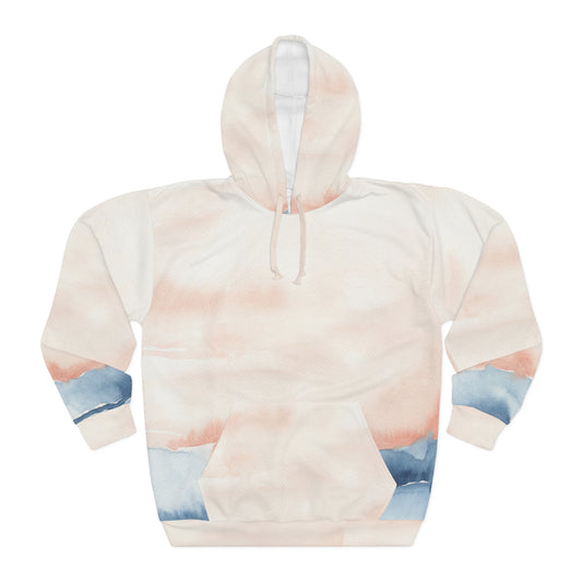 Blush & Breeze: Artistic Watercolor Hoodie