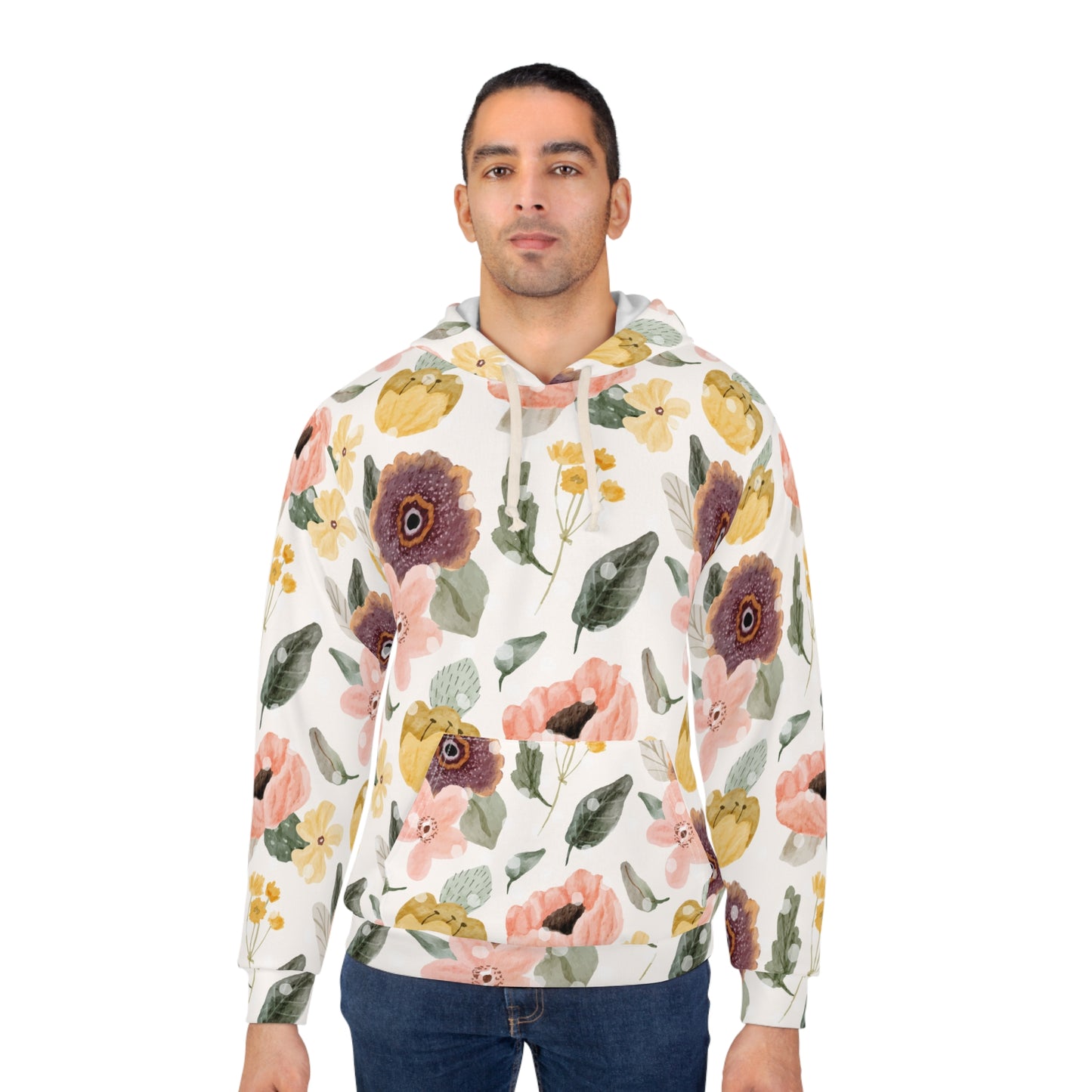 Blooming Comfort: Floral Print Hoodie